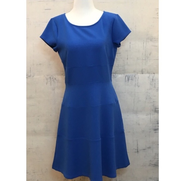 Ann Taylor Dresses & Skirts - Ann Taylor Blue Short Sleeve Tiered Dress